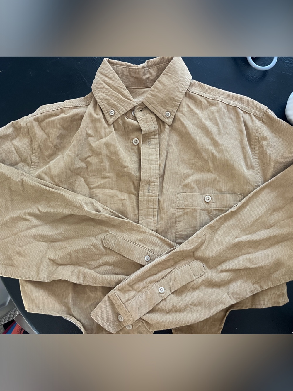 Urban Outfitters Tan Corduroy Button-Down Shirt